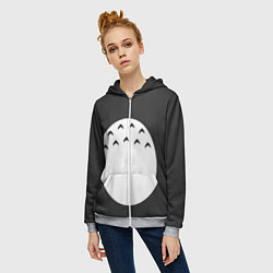 Толстовка на молнии женская Тоторо живот, цвет: 3D-меланж — фото 2