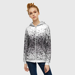 Толстовка на молнии женская Грязь, цвет: 3D-белый — фото 2