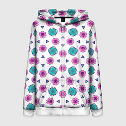 Женская толстовка на молнии Цветочно-геометрический паттерн