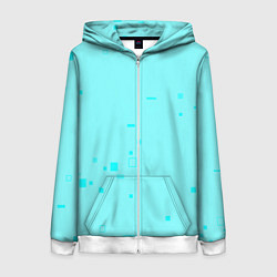 Женская толстовка на молнии Color light blue shapes