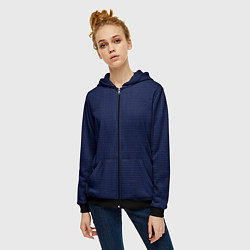 Толстовка на молнии женская Текстурированный чёрно-синий, цвет: 3D-черный — фото 2