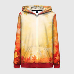 Женская толстовка на молнии Жёлто-красный осенний