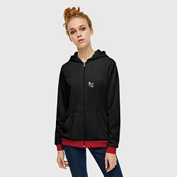 Толстовка на молнии женская Mercedes amg, цвет: 3D-красный — фото 2