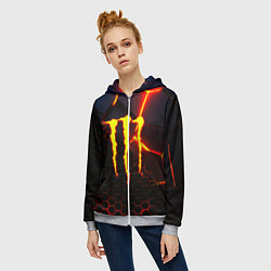 Толстовка на молнии женская Monster energy броня краски, цвет: 3D-меланж — фото 2