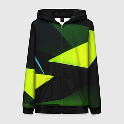 Толстовка на молнии женская Geometric shapes, цвет: 3D-черный
