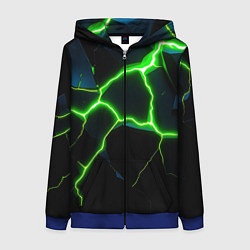 Толстовка на молнии женская Green split, цвет: 3D-синий