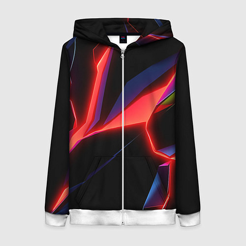 Женская толстовка на молнии Neon red / 3D-Белый – фото 1