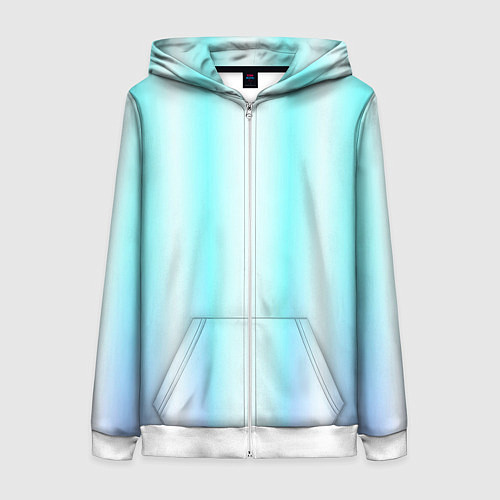Женская толстовка на молнии Neon white blue lines / 3D-Белый – фото 1