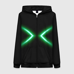 Женская толстовка на молнии Neon green lines