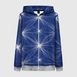 Женская толстовка на молнии Звезды на синем фоне