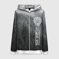 Женская толстовка на молнии Древние боги суровых лесов