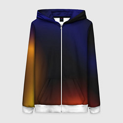 Толстовка на молнии женская Color black red blue, цвет: 3D-белый