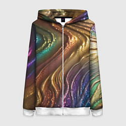 Женская толстовка на молнии Сморщенные складочки жидкости