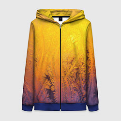 Женская толстовка на молнии Узоры золотистого инея