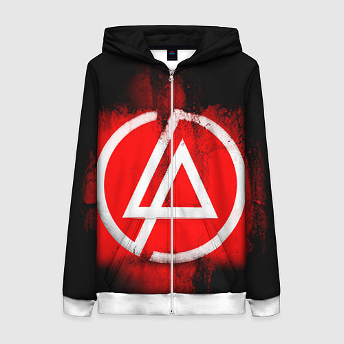 Женская толстовка на молнии Linkin Park: Red style / 3D-Белый – фото 1