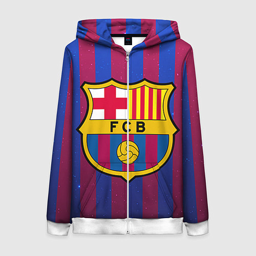 Женская толстовка на молнии Barcelona / 3D-Белый – фото 1