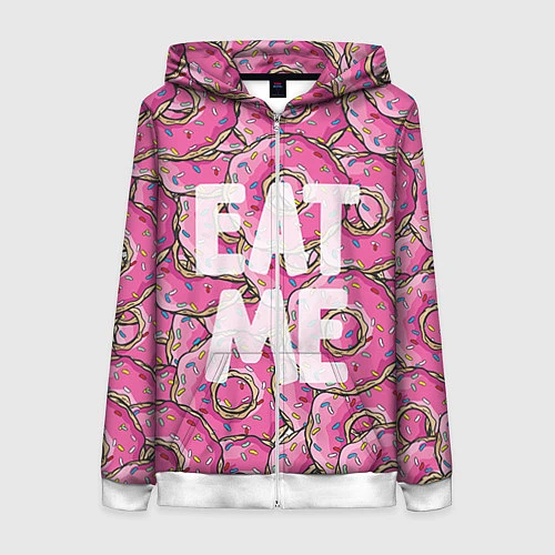 Женская толстовка на молнии Eat me, Homer / 3D-Белый – фото 1