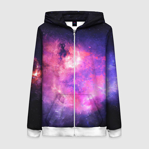 Женская толстовка на молнии Космос / 3D-Белый – фото 1
