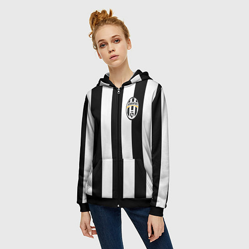 Женская толстовка на молнии Juventus: Tevez / 3D-Черный – фото 3