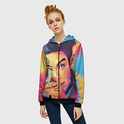 Толстовка на молнии женская Big Bang Art, цвет: 3D-черный — фото 2