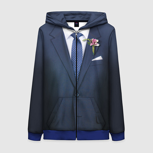 Женская толстовка на молнии Жених / 3D-Синий – фото 1