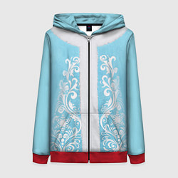 Толстовка на молнии женская Снегурочка, цвет: 3D-красный