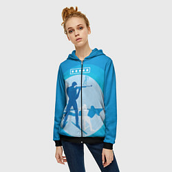 Толстовка на молнии женская Биатлон, цвет: 3D-черный — фото 2