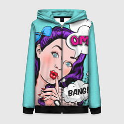 Толстовка на молнии женская PO ART, цвет: 3D-черный