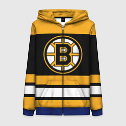 Толстовка на молнии женская Boston Bruins, цвет: 3D-синий