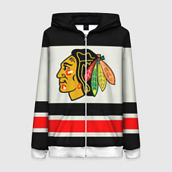 Толстовка на молнии женская Chicago Blackhawks, цвет: 3D-белый