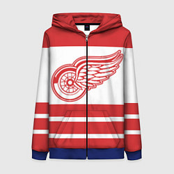 Толстовка на молнии женская Detroit Red Wings, цвет: 3D-синий