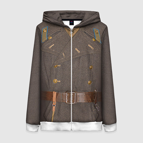 Женская толстовка на молнии Шинель / 3D-Белый – фото 1