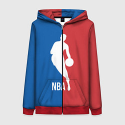 Толстовка на молнии женская Эмблема NBA, цвет: 3D-красный