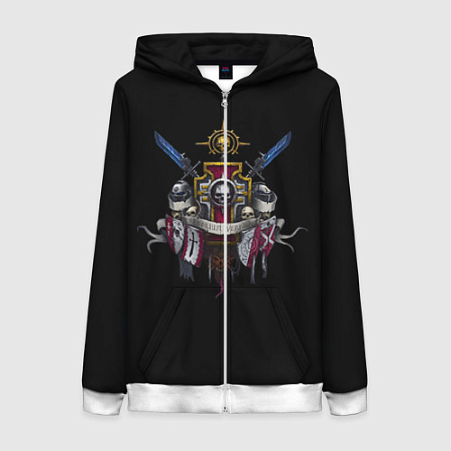 Женская толстовка на молнии Daemonium venatores / 3D-Белый – фото 1