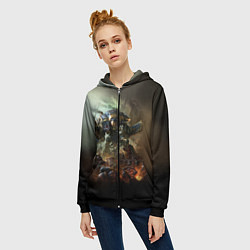 Толстовка на молнии женская Титан, цвет: 3D-черный — фото 2