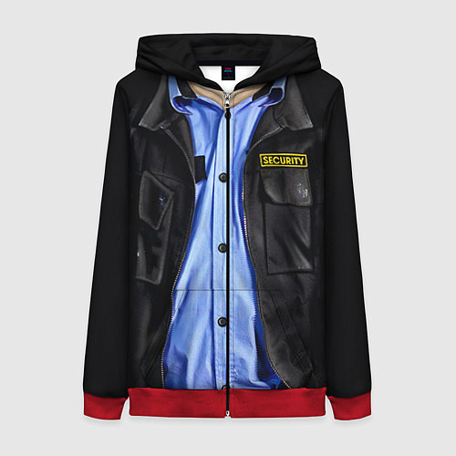 Женская толстовка на молнии Форма SECURITY / 3D-Красный – фото 1