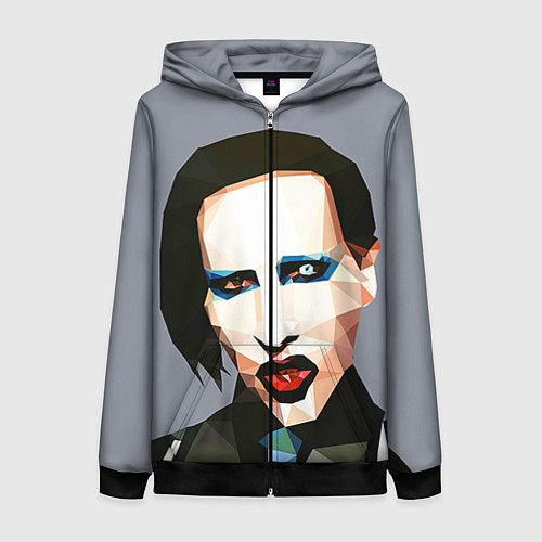 Женская толстовка на молнии Mаrilyn Manson Art / 3D-Черный – фото 1