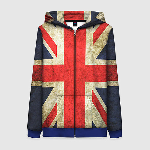 Женская толстовка на молнии Великобритания / 3D-Синий – фото 1