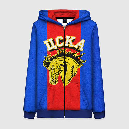 Женская толстовка на молнии ФК ЦСКА / 3D-Синий – фото 1