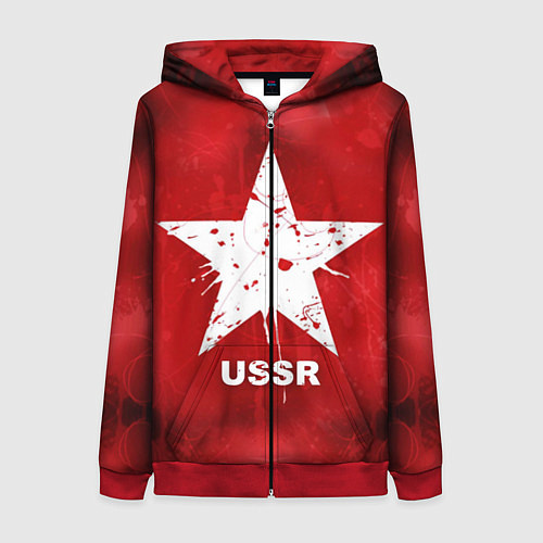 Женская толстовка на молнии USSR Star / 3D-Красный – фото 1