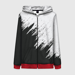 Женская толстовка на молнии Черно-белый разрыв
