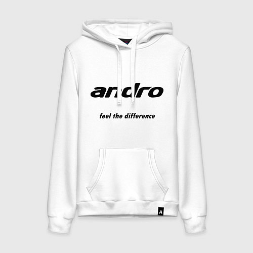 Женская толстовка-худи Andro: Feel the difference / Белый – фото 1