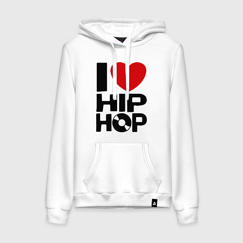 Женская толстовка-худи I love Hip Hop / Белый – фото 1