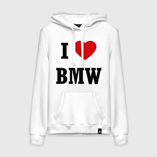 Женская толстовка-худи I love BMW / Белый – фото 1
