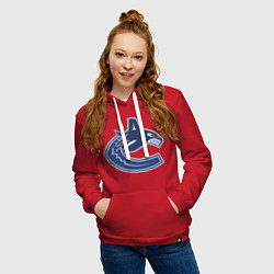 Толстовка-худи хлопковая женская Vancouver Canucks, цвет: красный — фото 2