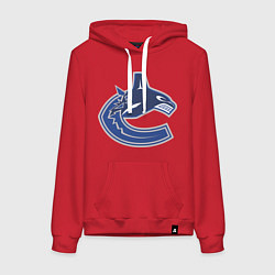 Толстовка-худи хлопковая женская Vancouver Canucks, цвет: красный