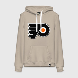 Толстовка-худи хлопковая женская Philadelphia Flyers, цвет: миндальный