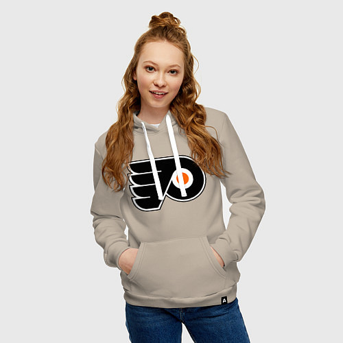 Женская толстовка-худи Philadelphia Flyers / Миндальный – фото 3