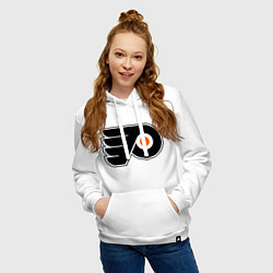 Толстовка-худи хлопковая женская Philadelphia Flyers, цвет: белый — фото 2