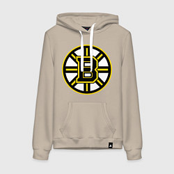 Толстовка-худи хлопковая женская Boston Bruins, цвет: миндальный